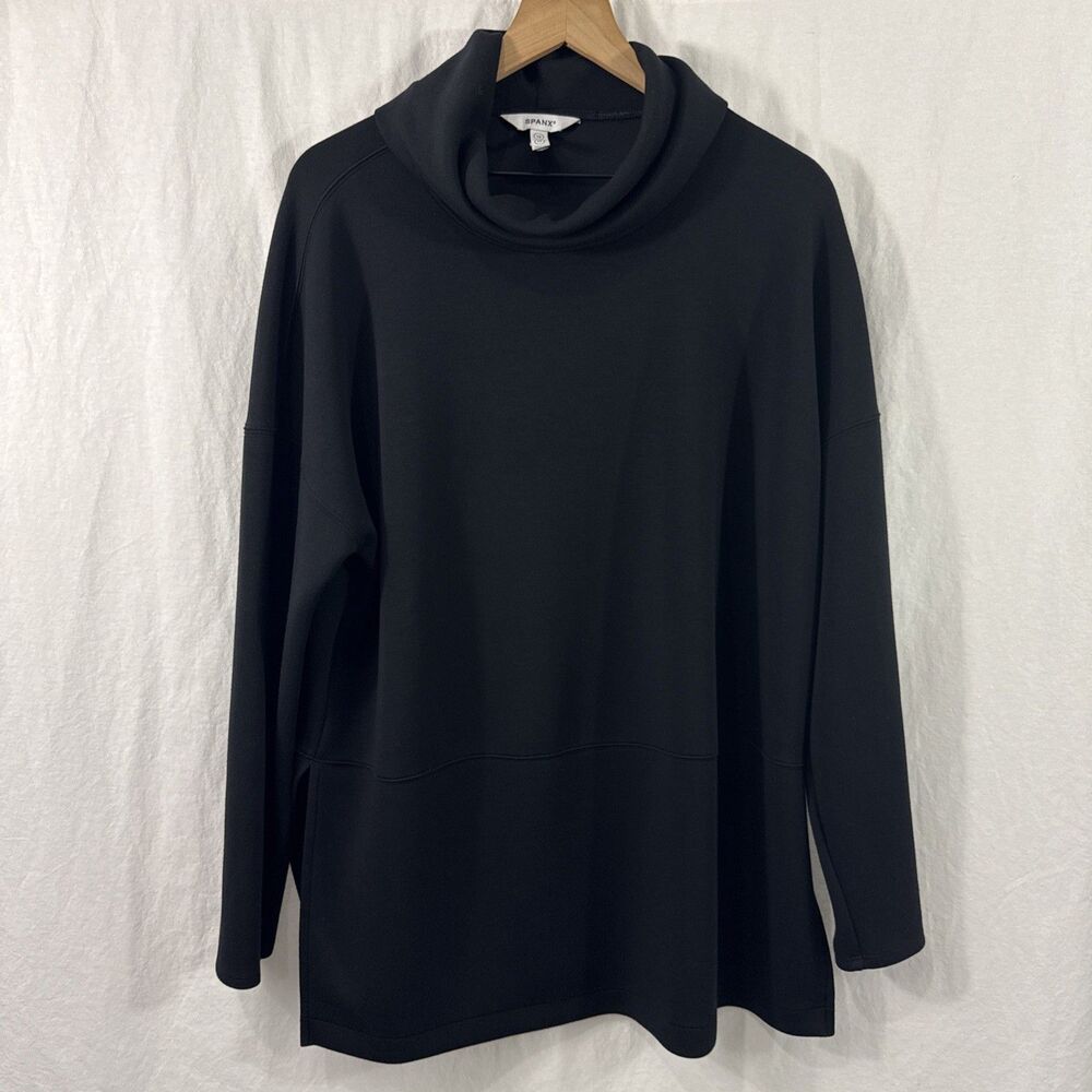 Spanx Air Essentials Black Turtleneck Tunic Top Womens Sz 1X Travel Comfort